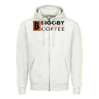 Oatmeal Heather biggby coffee Zipper Hoodie - artisFamous