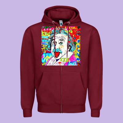 Pop Art Retro Zipper Hoodie Designed By Artisfamous