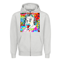 Dove Grey POP ART RETRO Zipper Hoodie - artisFamous