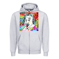 Heather Grey POP ART RETRO Zipper Hoodie - artisFamous