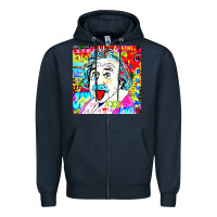 Navy POP ART RETRO Zipper Hoodie - artisFamous