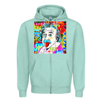 Seafoam POP ART RETRO Zipper Hoodie - artisFamous