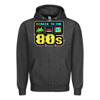 Charcoal Heather BACK TO THE 80S Zipper Hoodie - artisFamous