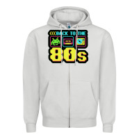 Dove Grey BACK TO THE 80S Zipper Hoodie - artisFamous