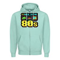 Seafoam BACK TO THE 80S Zipper Hoodie - artisFamous