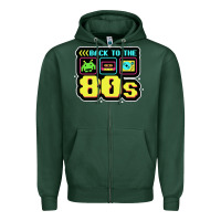 Sports Green BACK TO THE 80S Zipper Hoodie - artisFamous