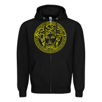 Black VINTAGE  Medusa Zipper Hoodie - artisFamous