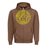 Chestnut VINTAGE  Medusa Zipper Hoodie - artisFamous