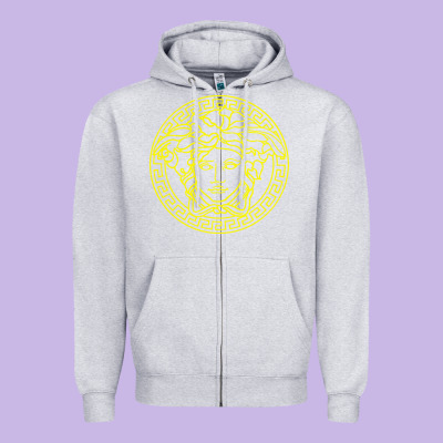 Vintage  Medusa Zipper Hoodie Designed By Artisfamous