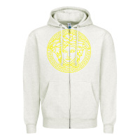 Oatmeal Heather VINTAGE  Medusa Zipper Hoodie - artisFamous