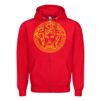 Red VINTAGE  Medusa Zipper Hoodie - artisFamous