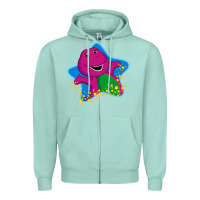 Seafoam barney 5 Zipper Hoodie - artisFamous