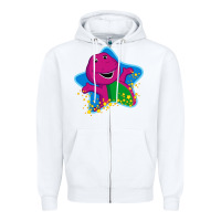White barney 5 Zipper Hoodie - artisFamous
