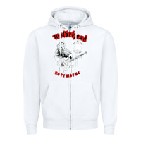 White lemmy vocal Zipper Hoodie - artisFamous