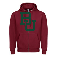 Burgundy baylor athletics Zipper Hoodie - artisFamous