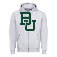 Heather Grey baylor athletics Zipper Hoodie - artisFamous