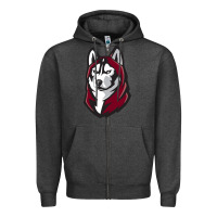 Charcoal Heather bloomsburg huskies Zipper Hoodie - artisFamous