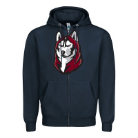 Navy bloomsburg huskies Zipper Hoodie - artisFamous