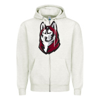 Oatmeal Heather bloomsburg huskies Zipper Hoodie - artisFamous