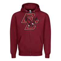Burgundy boston college eagles Zipper Hoodie - artisFamous