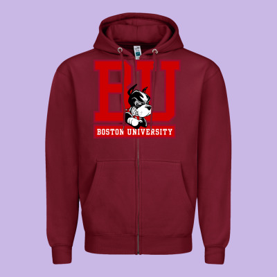 Boston University Terriers Zipper Hoodie Designed By Artisfamous