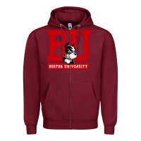 Burgundy boston university terriers Zipper Hoodie - artisFamous