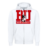 White boston university terriers Zipper Hoodie - artisFamous