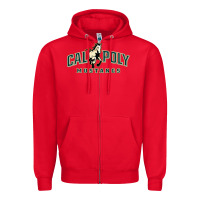 Red cal poly mustangs Zipper Hoodie - artisFamous