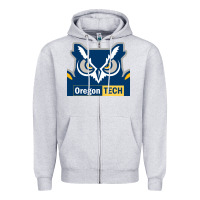 Heather Grey Oregon Tech Gift Zipper Hoodie - artisFamous