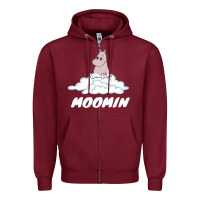 Burgundy Moomin Zipper Hoodie - artisFamous