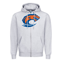 Heather Grey clayton state loch orange Zipper Hoodie - artisFamous