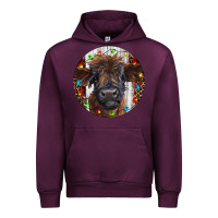 Mauve Wine Western Christmas Calf Urban Hoodie - RanaPortraitStore