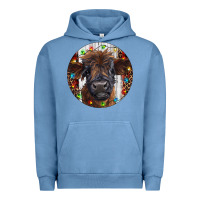 Pigment Pebble Blue Western Christmas Calf Urban Hoodie - RanaPortraitStore
