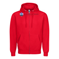 Red Johnson & Wales College Art Zipper Hoodie - artisFamous