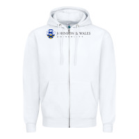 White Johnson & Wales College Art Zipper Hoodie - artisFamous