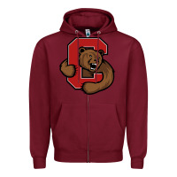 Burgundy cornell big red Zipper Hoodie - artisFamous