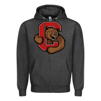 Charcoal Heather cornell big red Zipper Hoodie - artisFamous