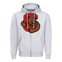 Heather Grey cornell big red Zipper Hoodie - artisFamous