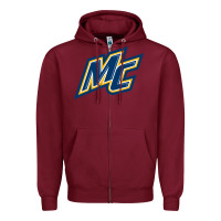 Burgundy merrimack warriors Zipper Hoodie - artisFamous