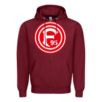 Burgundy fortuna düsseldorf Zipper Hoodie - artisFamous