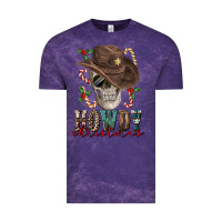 Cloud Purple howdy christmas skull Vintage Tee - FaDigitalArtStudio