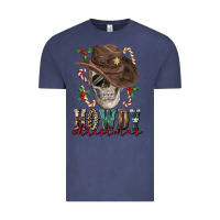 Vintage Denim howdy christmas skull Vintage Tee - FaDigitalArtStudio