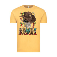 Vintage Mustard howdy christmas skull Vintage Tee - FaDigitalArtStudio