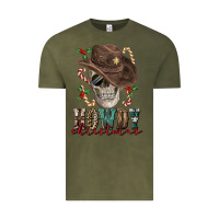 Vintage Olive howdy christmas skull Vintage Tee - FaDigitalArtStudio