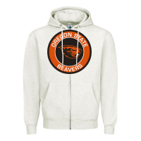 Oatmeal Heather Oregon College Gift Zipper Hoodie - artisFamous