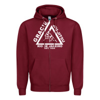 Burgundy gracie jiu jitsu  2 Zipper Hoodie - artisFamous