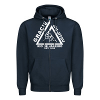 Navy gracie jiu jitsu  2 Zipper Hoodie - artisFamous