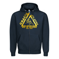 Navy gracie jiu jitsu Zipper Hoodie - artisFamous