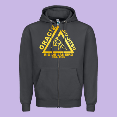 Gracie Jiu Jitsu Zipper Hoodie Designed By Artisfamous