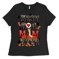 Black Best dog mom ever Mother's Day Ladies Tee - FaDigitalArtStudio